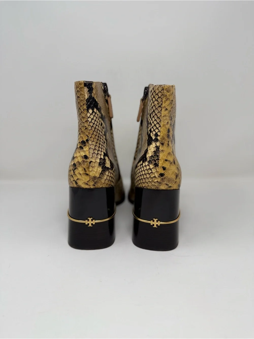 New Tory Burch Leather Ankle Boot Snake Embossed Sz 9.5